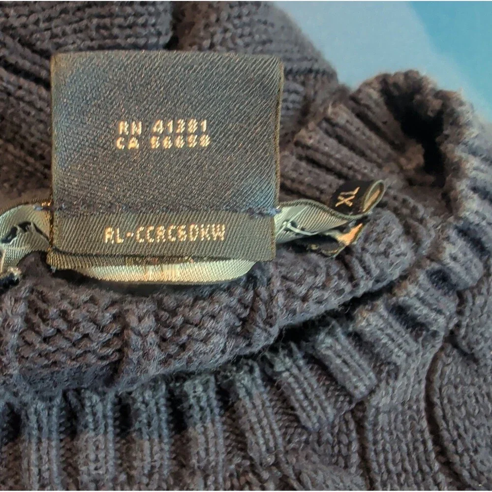 Ralph Lauren Sport Cable Knit Sweater Womens XL Blue Preppy Academia Classic